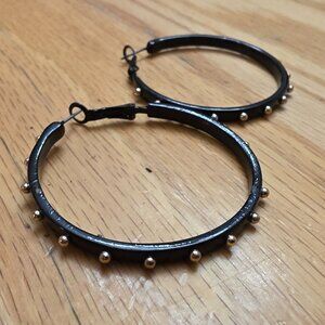 Iron Orchid Studio Gold Tone Studded Hoop Earrings